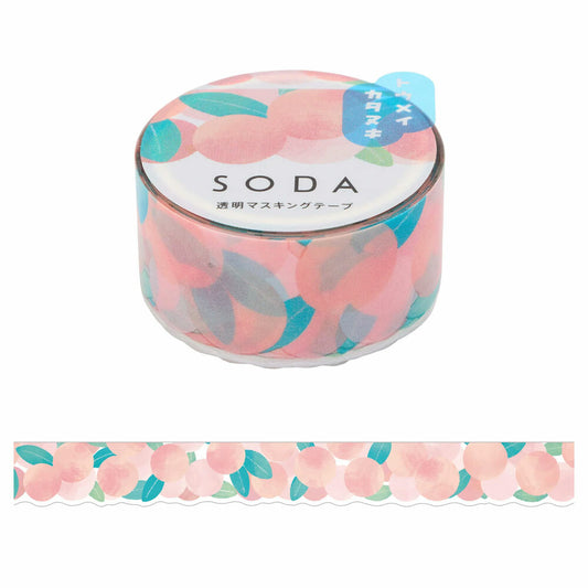 King Jim HITOTOKI SODA Clear Washi Tape – Peach 20mm